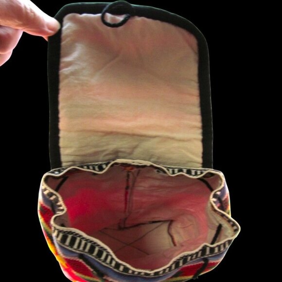 Small Multicolored Striped Lightweight Fabric Backpack - Picture 6 of 9